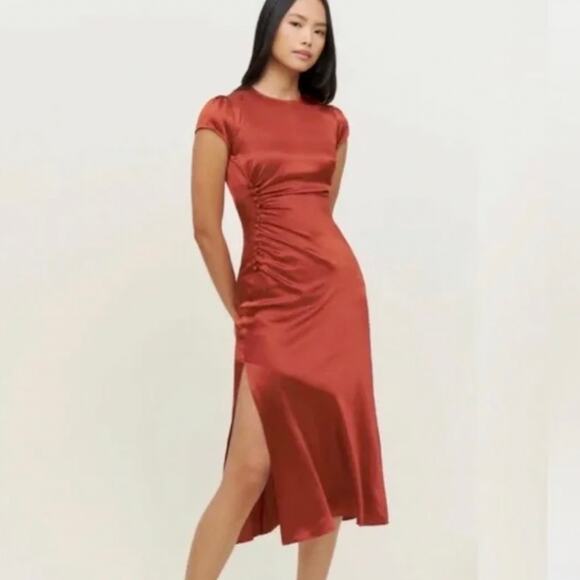 Reformation Tatianna Silk Midi Dress - Picture 2 of 7